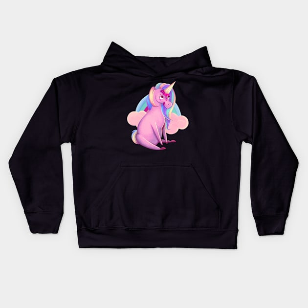 Ice Unicorn - Black Kids Hoodie by Blanquiurris